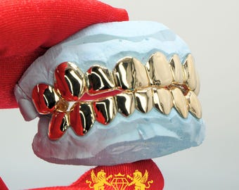 Parrillas personalizadas: parrilla clásica de oro amarillo, plata o diamante