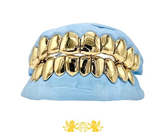 Custom Solid Silver Grillz Full Set Top Bottom, Custom Fit Tooth Caps, Personalized Hip Hop Mouth Jewelry