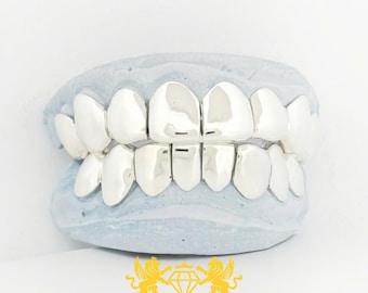 Custom Grillz: Sterling Silver, 10K, 14K Gold - Classic Plain Design