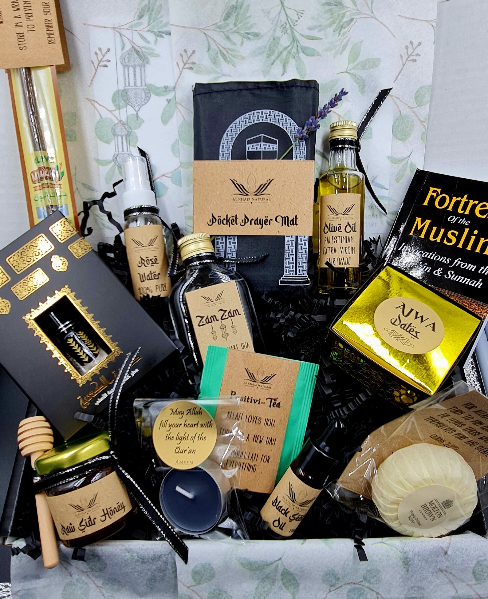 Best EID Gift Box Hamper 2026 Thoughtful Special Luxury Gift - Handmade - Zam Zam Ajwa - Sidr Honey - Muslim Islamic Ramadan Mubarak <3