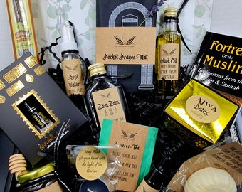 Best EID Gift Box Hamper 2026 Thoughtful Special Luxury Gift - Handmade - Zam Zam Ajwa - Sidr Honey - Muslim Islamic Ramadan Mubarak <3