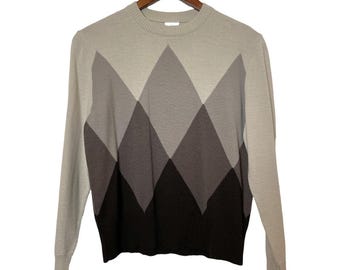 Lucia Vintage Diamond Sweater Small 40% Wool Blend 70s