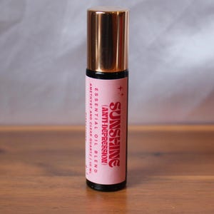 Rodillo esencial con infusión de cristales Sunshine (antidepresivos) / cargado de Reiki / mezcla de aceites esenciales / rodillo de aromaterapia