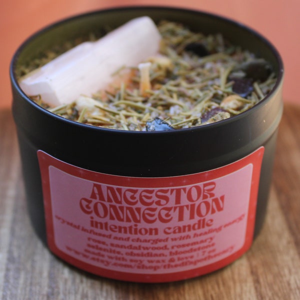 ancestor connection intention candle | reiki charged | ritual candle | manifestation candle | crystal activated candle| attraction candle