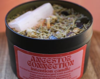 ancestor connection intention candle | reiki charged | ritual candle | manifestation candle | crystal activated candle| attraction candle