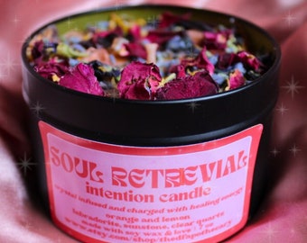 soul retrieval intention candle  | reiki charged | ritual candle | manifestation candle | crystal activated candle| attraction candle