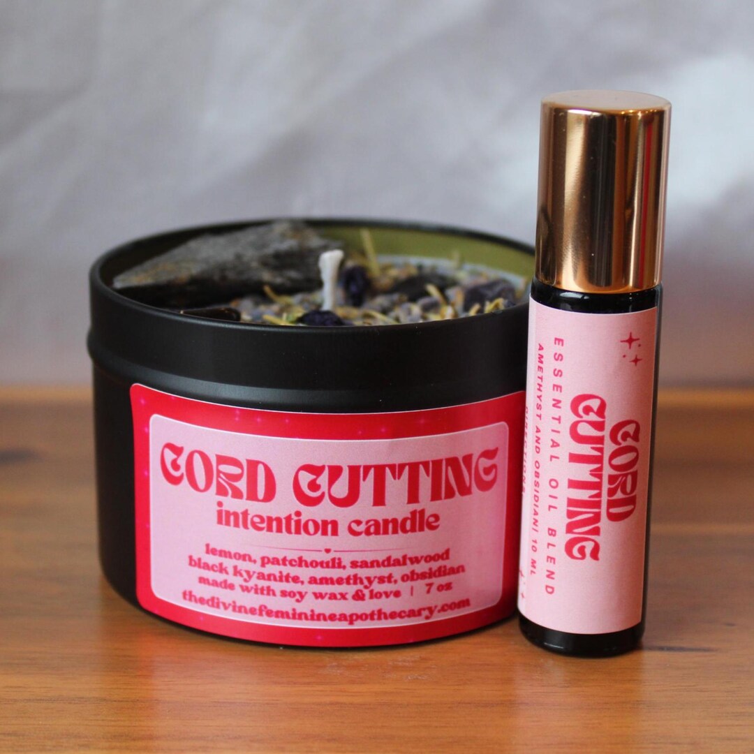 Cord Cutting Intention Set| Reiki Charged | Intention Candle | Crystal ...