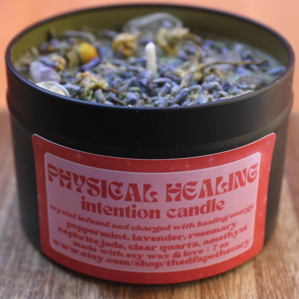 physical healing intention candle  | reiki charged | ritual candle | manifestation candle | crystal activated candle |  attraction candle