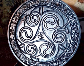 Triskelion Wall Medallion Silver Colored Finish
