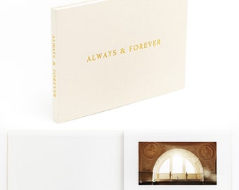 ALWAYS & FOREVER video album | The Motion Books | Video Book that plays your videos | Luxury linen with foil title | Up to 3 hours of videos