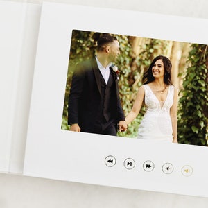 The Motion Books (Our Wedding - Gold Foil) | Video Book That Plays Your Wedding Video | Card with Video Display Wedding Video Book Wedding Video Album