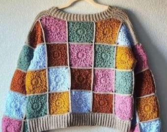 Tutorial de crochet para hacer un jersey de patchwork