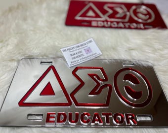 Placa de matrícula de acrílico espejado para carrera Delta / Envío gratuito