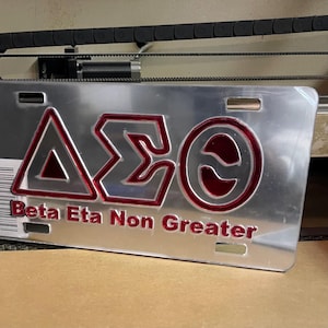Mirrored-Acrylic License Plate Chapter Delta | Free Shipping