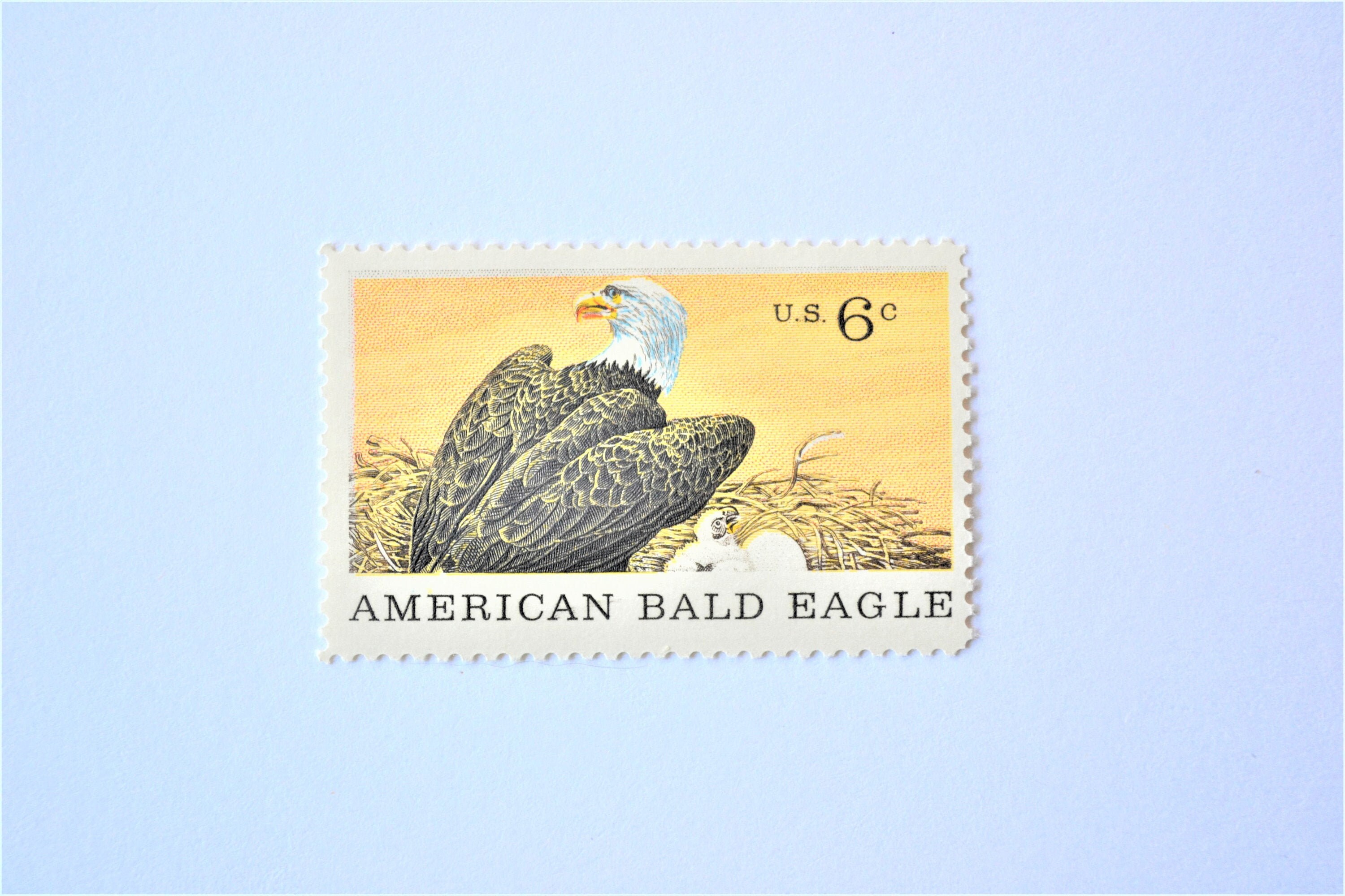 Vintage Bald Eagle Stamps Unused Vintage 6 Cent Wildlife Etsy UK