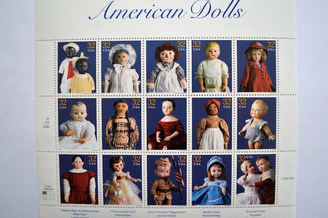Vintage American Dolls Unused Postage Stamps Etsy Norway
