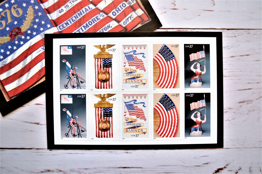 Old Glory Stamps, American Flag Stamps 10 Etsy
