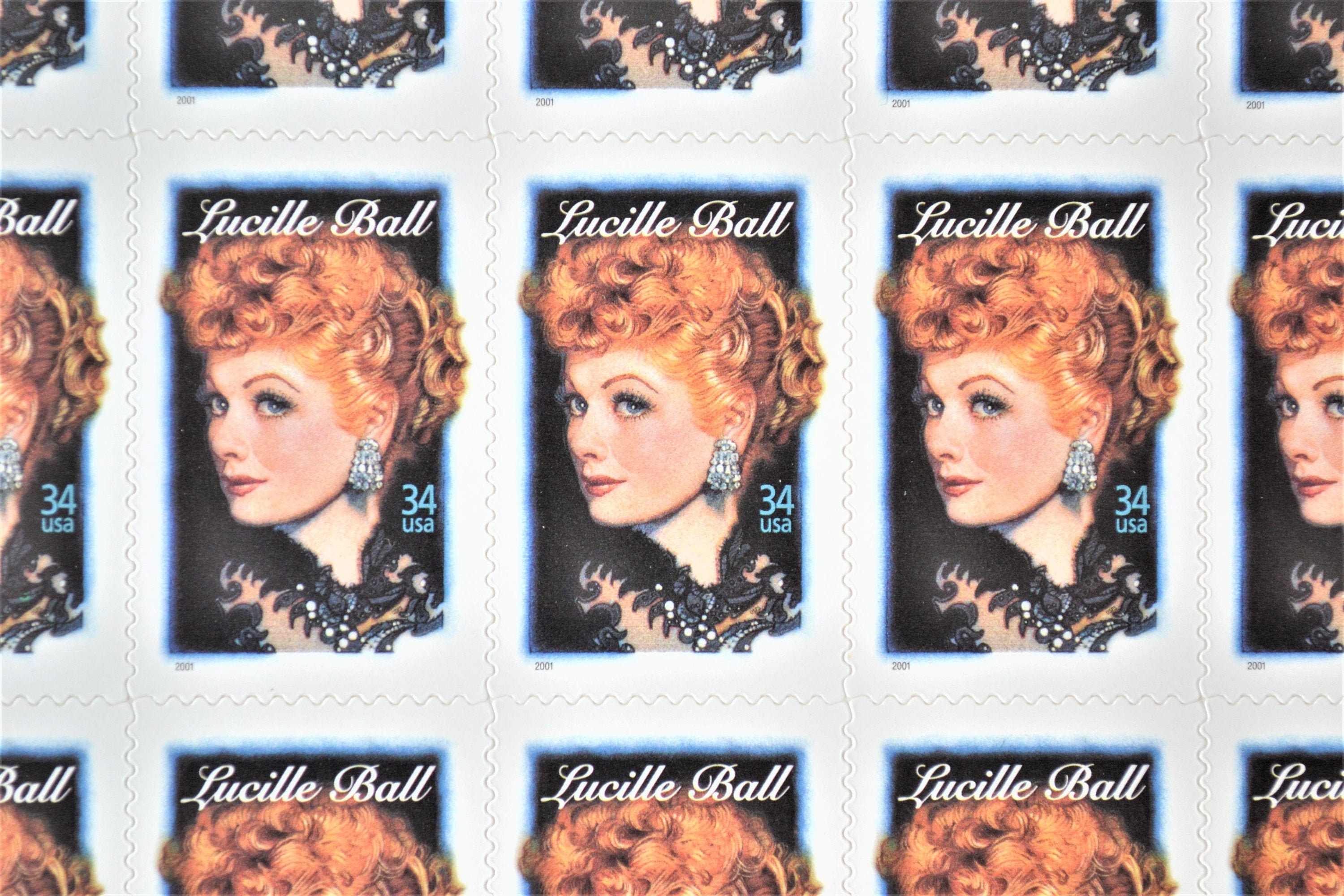Lucille Ball Vintage Postage Stamps, Legends of Hollywood Postage Stamps For Mailing (10 Stamps)
