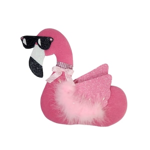 Pink Flamingo Wreath Attachment: Fleece Beach Party Decor