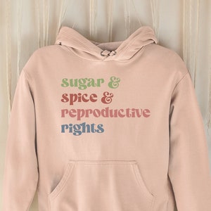 Sugar and Spice and Reproductive Rights Hoodie, Feminist Premium Pullover, Pro Choice Sweatshirt, Roe v Wade Clothing, Equal Rights Top
