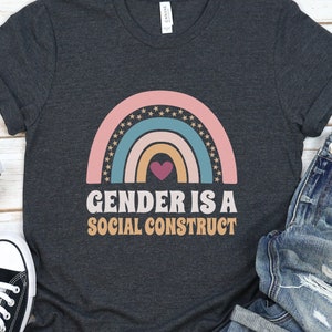 Gender is a Social Construct Shirt, Boho Rainbow LGBT T Shirt, LGBT Pride Shirt, Trans Rights T-Shirt, Pride Tee, Gay Ally Shirt, Pride Tee