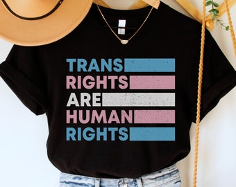Trans Rights are Human Rights Shirt, Protect Trans Kids Tee, Transgender Pride T-Shirt, LGBTQIA Rights Top, Trans Lives Matter TShirt Gift