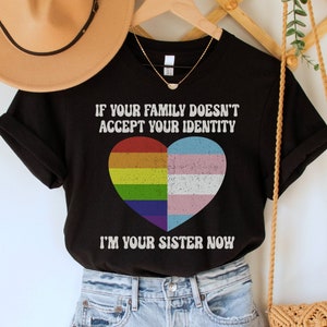 If Your Family Doesn't Accept Your Identity, I'm Your Sister Now Shirt, Pride Month Tee, Transgender Rights, LBGTQ Ally T-Shirt, Gay Pride