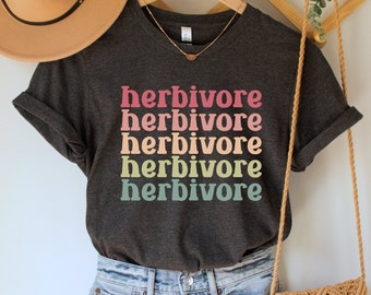 Herbivore T-Shirt, Retro Vegan Shirt, Plant Based TShirt, Vegetarian Shirt, Animal Rights Gift, Ethical Apparel, Gift for Vegans, Veggie Tee