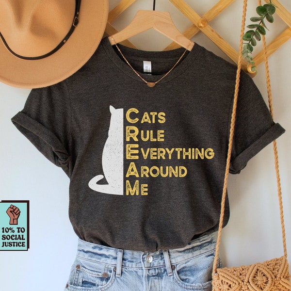 Cats Rule Everything Around Me Shirt, Funny Cat Person T-Shirt, Cat Lover Gift, Cat Owner T Shirt, Cat Lady Apparel, Pet Lover Clothing