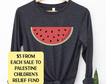 Free Palestine Long Sleeve Shirt, This is Not a Watermelon, Stand With Palestine Tee, Gaza Aid TShirt, Ceasefire Now Top, Anti War Shirt