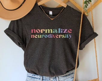 Normalize Neurodiversity Shirt, Neurodiverse T-Shirt, Mental Health Tee, Neurodivergent Pride Top, Autism TShirt, ADHD Gift, Anxiety Shirts