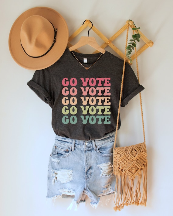 Go Vote T-Shirt, Voting Tee, Vote Blue Shirt, 2024 Elections Top, Democrat Clothing, Liberal Gift, Voting Activist Tee, Voter Turnout Shirt