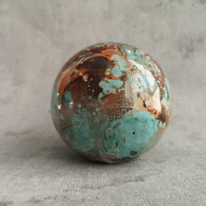 keramische bal woondecoratie, aardewerken wereldbol voor modern interieur, ontspannend ruimteaccent