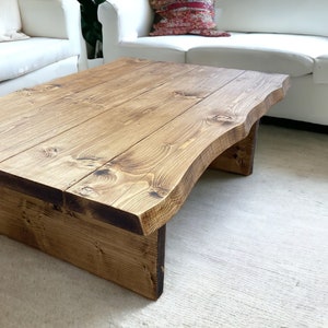 Live Edge Solid Wood Coffee Table: Rustic Side Table, Hard Wax oil Finish. Handmade Customised By You