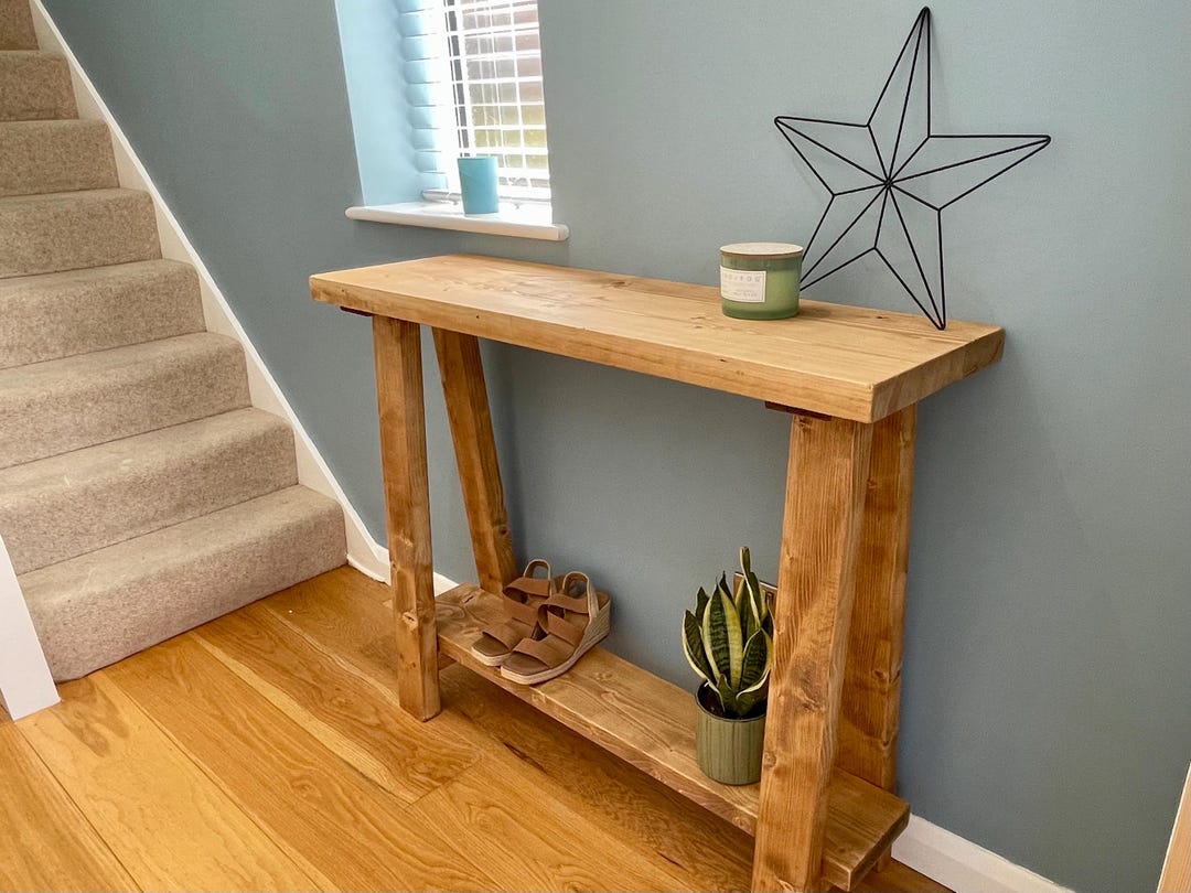 Solid Wood Console Table With Low Shelf : Handmade From Solid Wood ...