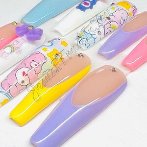 CAREBEARS - XXL Ballerina Gel Press on Nails | Glue on Nails | Reusable Nails | Long Nails | Gifts for Her