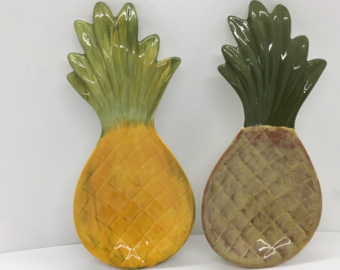 Pineapple Spoon Rest Hand Painted Pineapple Pineapple Plate Etsy
