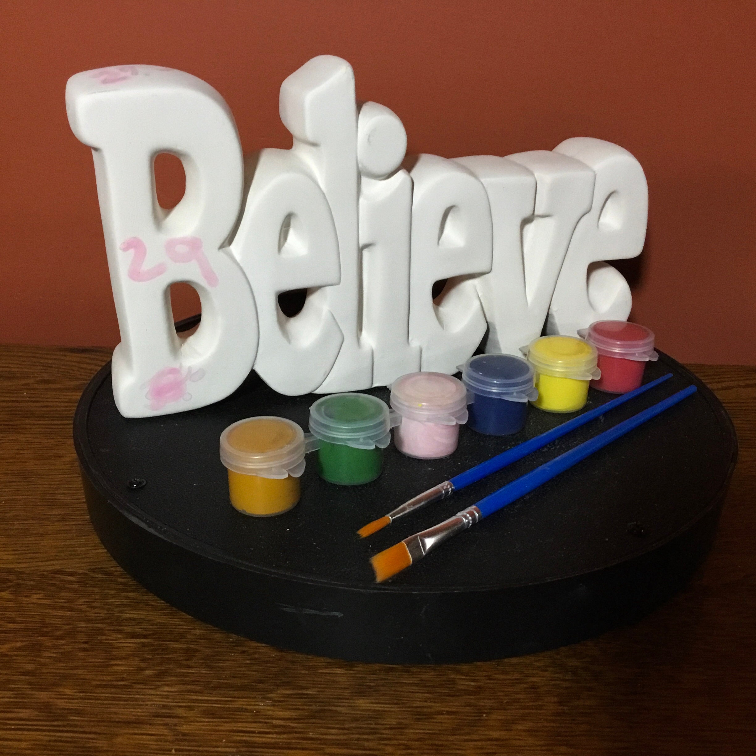 Believe Ceramic Kit Ready to Paint Ceramic Kit Ceramic to Etsy