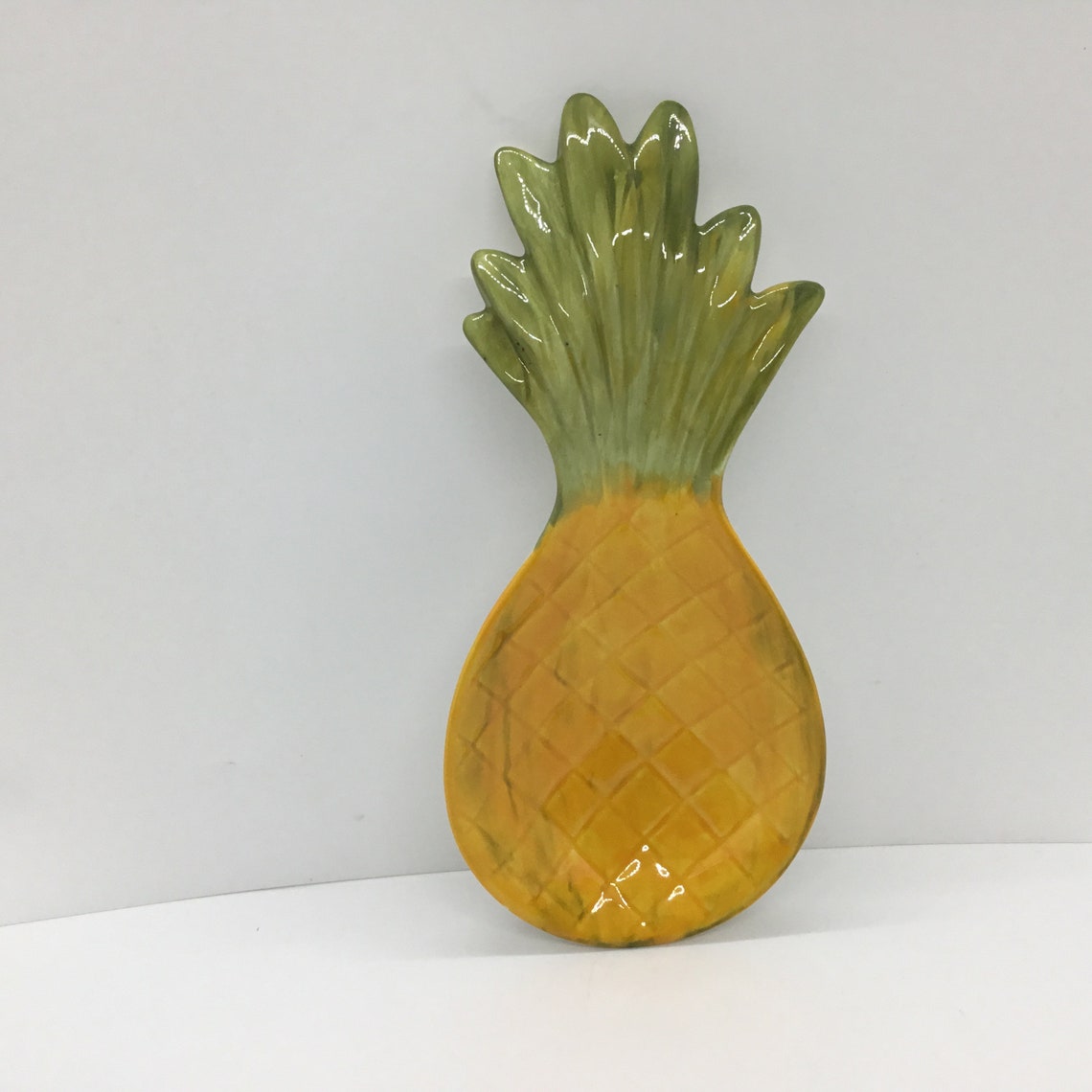 Pineapple Spoon Rest Hand Painted Pineapple Pineapple Plate Etsy