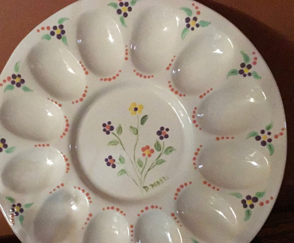 Hand Painted Deviled Egg Platter Easter Deviled Egg Platter Etsy