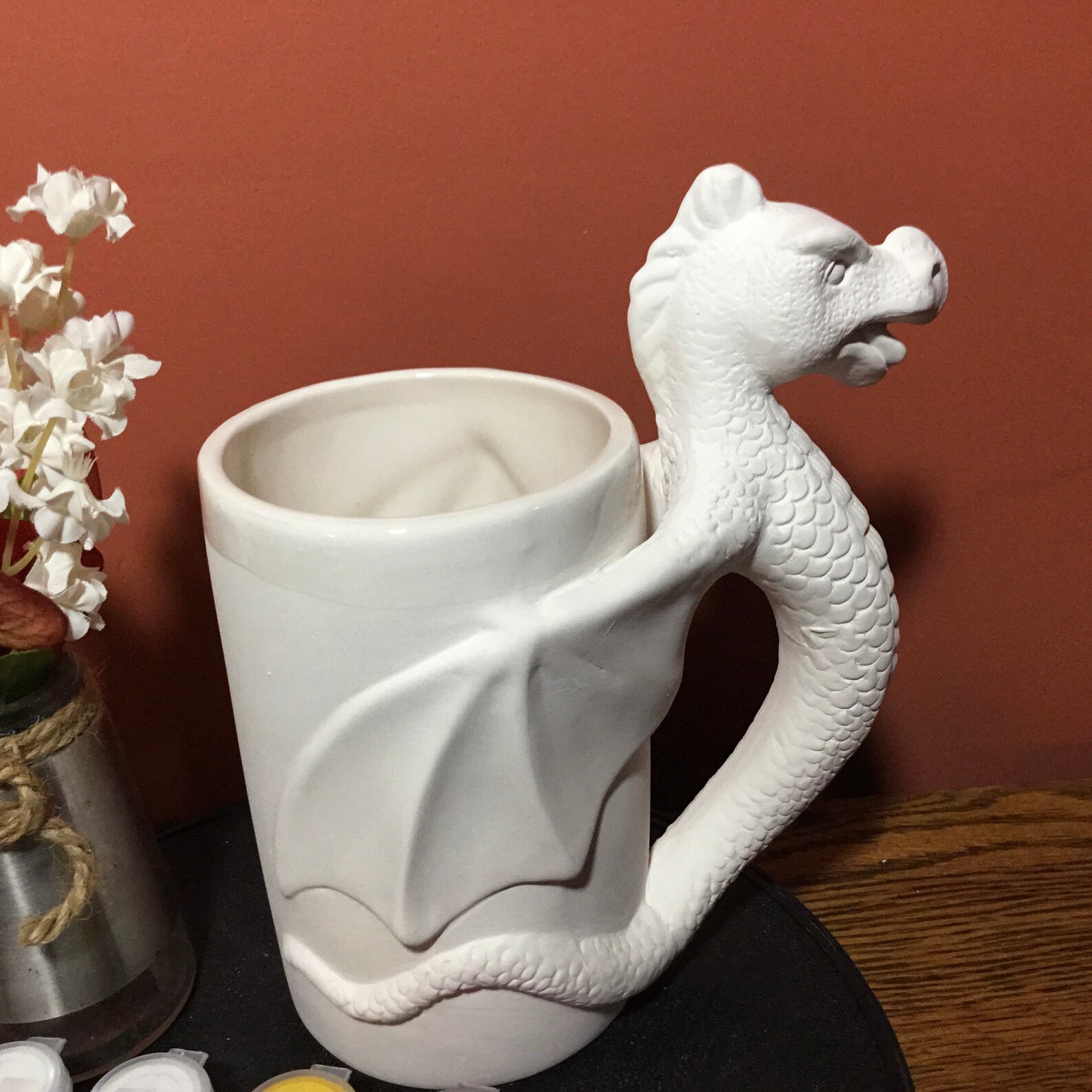 Dragon Mug Kit Ceramic to Paint DIY Ceramic Dragon Glazed Etsy