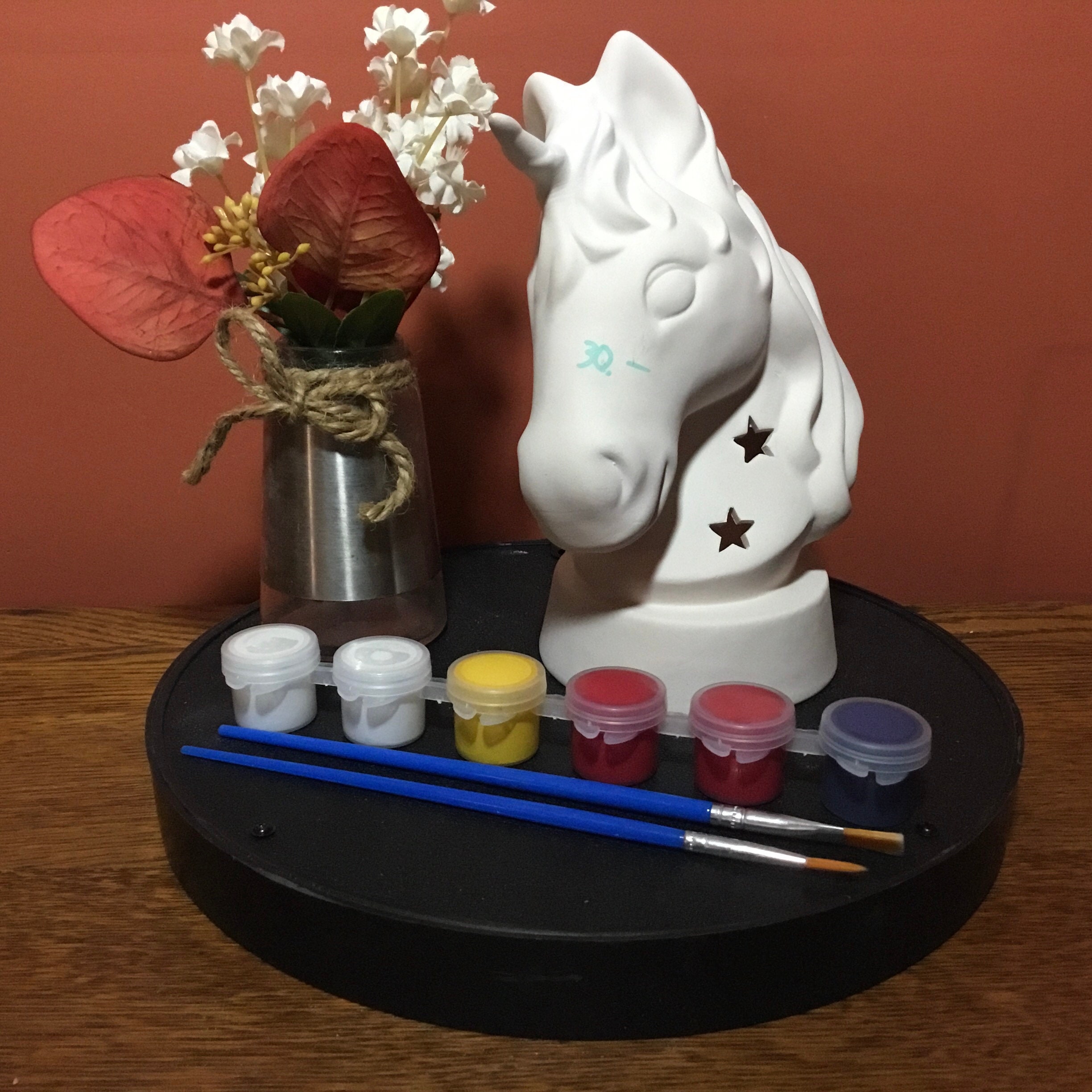 Ceramic Unicorn Kit Ready to Paint Unicorn Painting Kit Etsy
