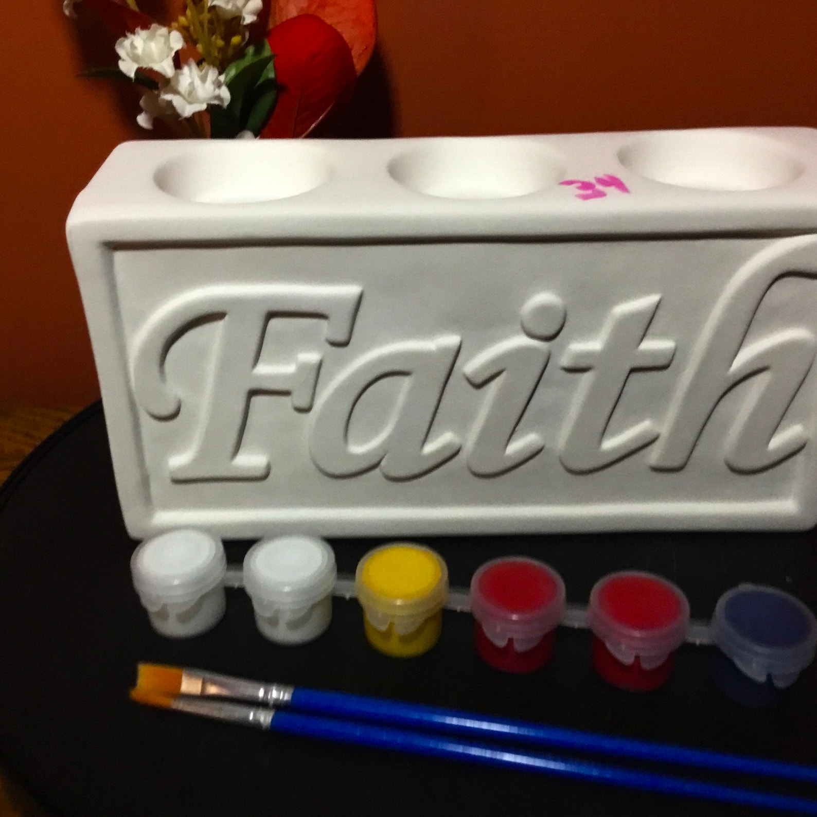 Ceramic To Paint Faith/Hope Votive Painting Kit Pottery to Etsy