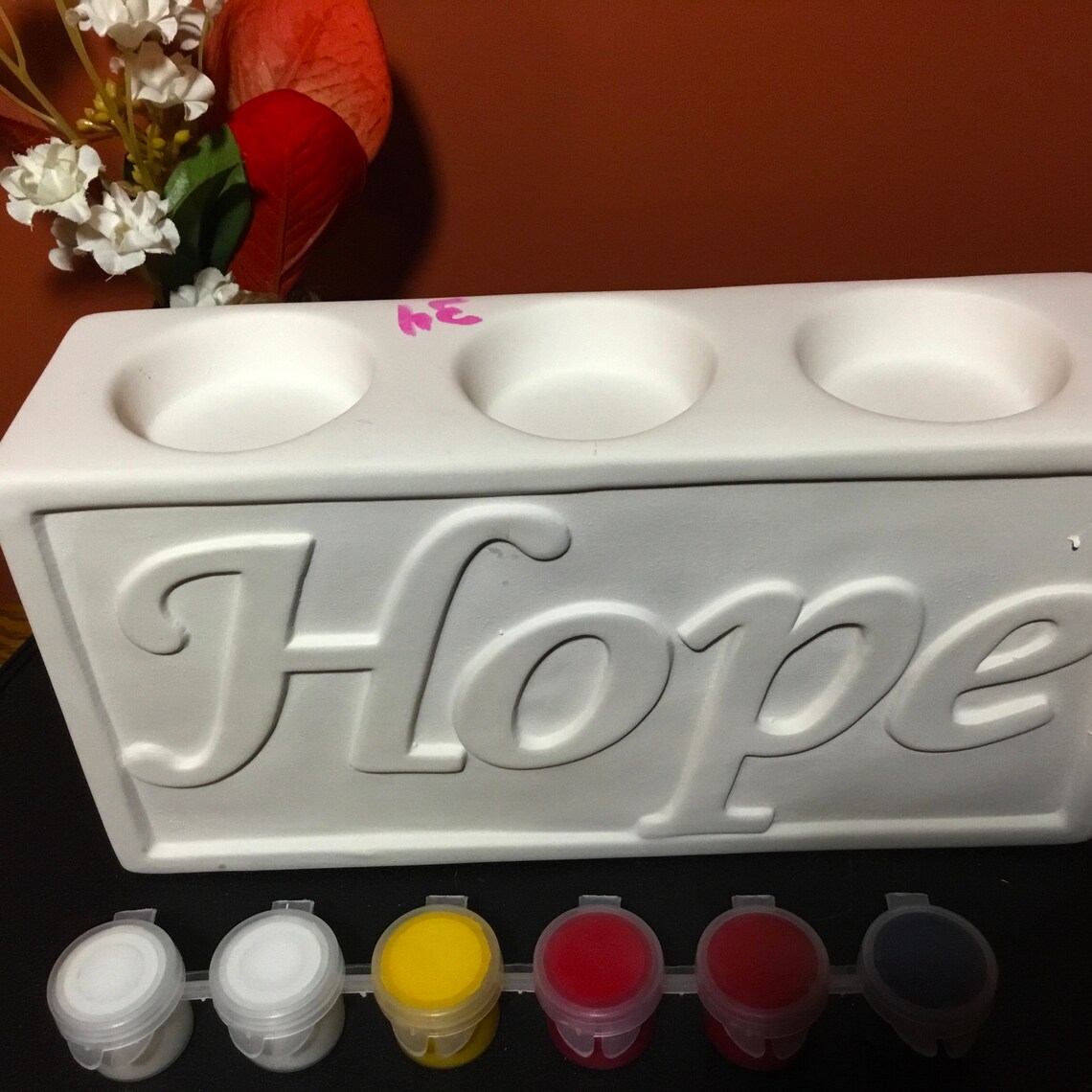 Ceramic To Paint Faith/Hope Votive Painting Kit Pottery to Etsy