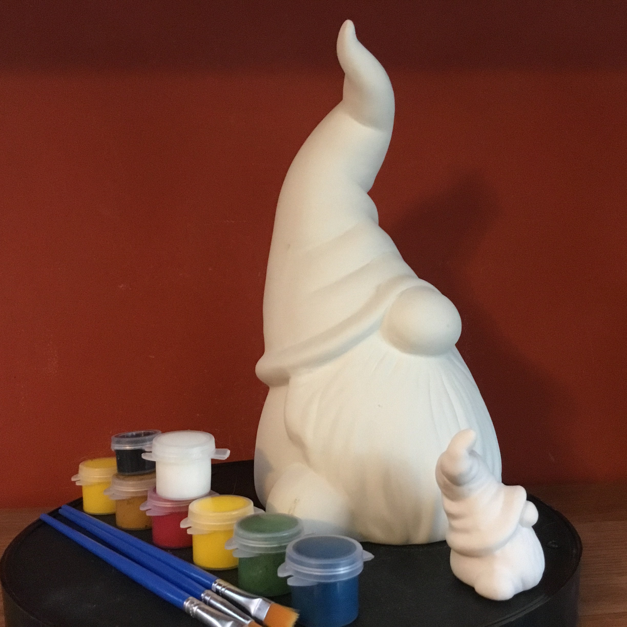 Ceramic Gnome Kit Gnomes to Paint Gnome Craft Kit Garden Etsy