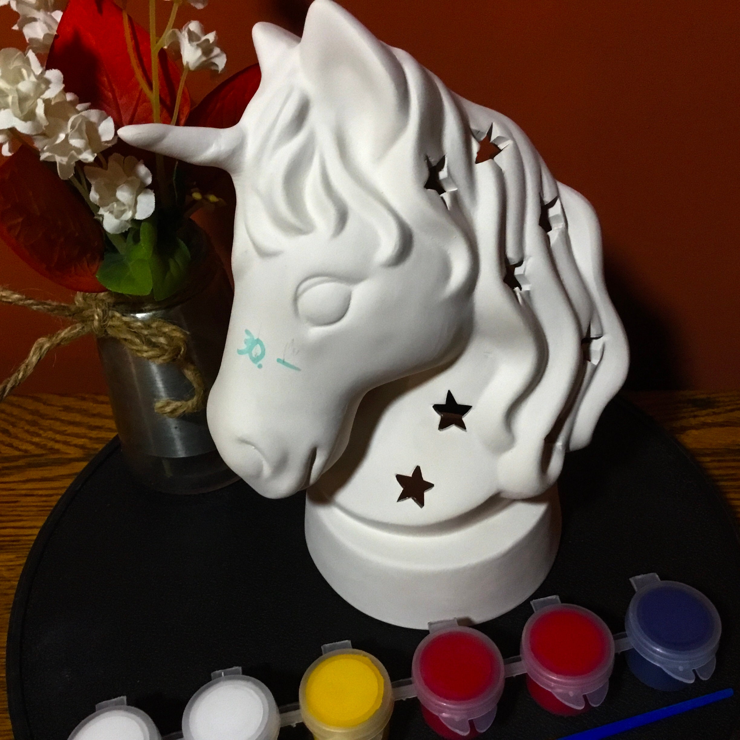 Ceramic Unicorn Kit Ready to Paint Unicorn Painting Kit Etsy
