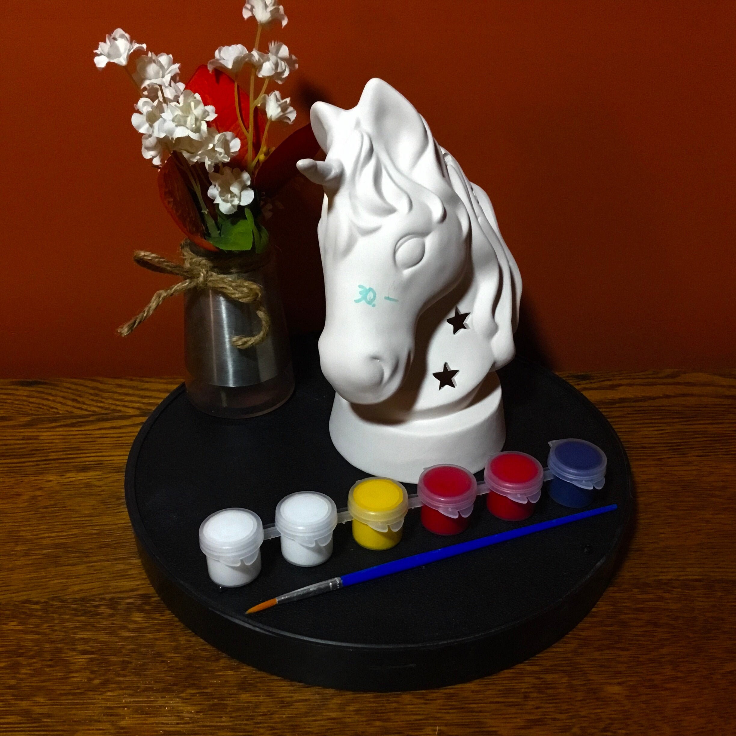 Ceramic Unicorn Kit Ready to Paint Unicorn Painting Kit Etsy