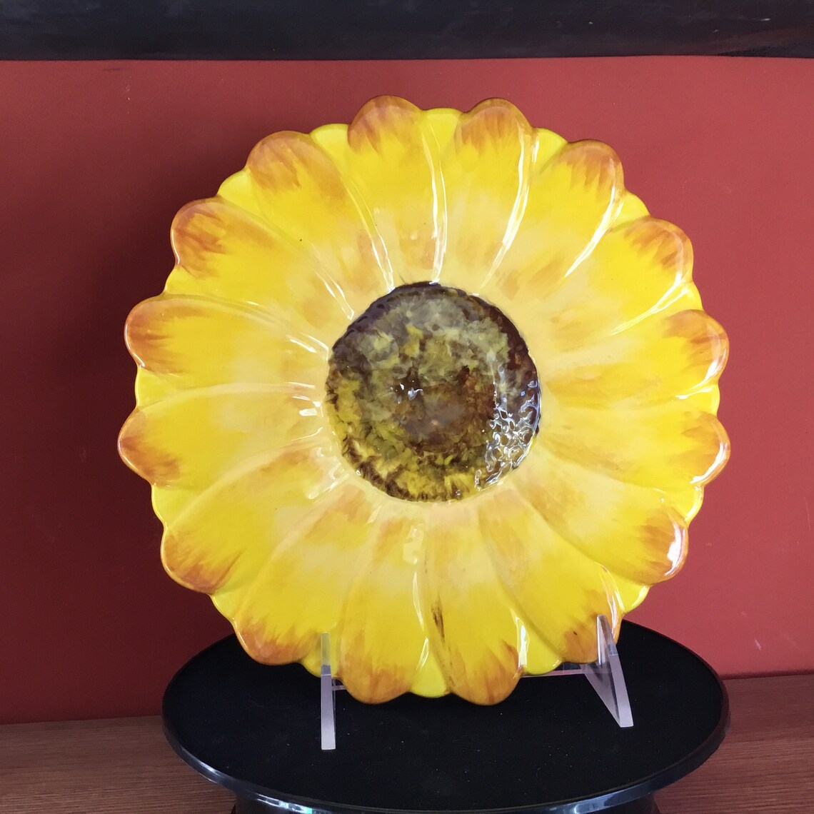 Sunflower plate Hand painted sunflower Flower plate Etsy