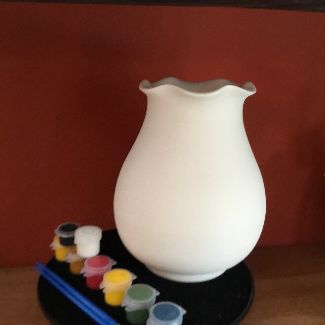 Ceramic large Vase Ready to Paint Ruffle Vase Ceramic to Etsy