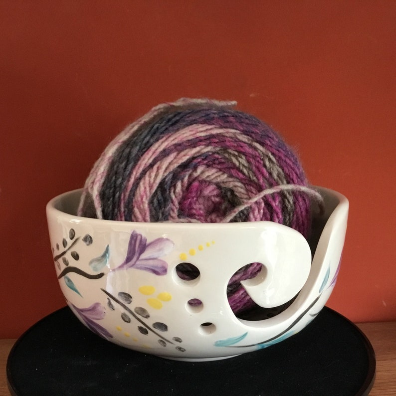 Yarn Bowl to Paint Pastel Yarn Bowl Gift for Knitters Bowl image 0